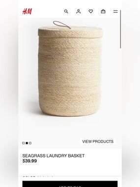 NWT 100% Seagrass Laundry Hamper